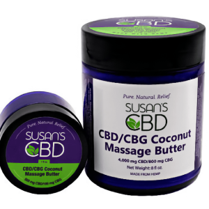 CBD/CBG Coconut Massage Butter - 500 mg of CBD/100 mg of CBG per ounce, 8 oz